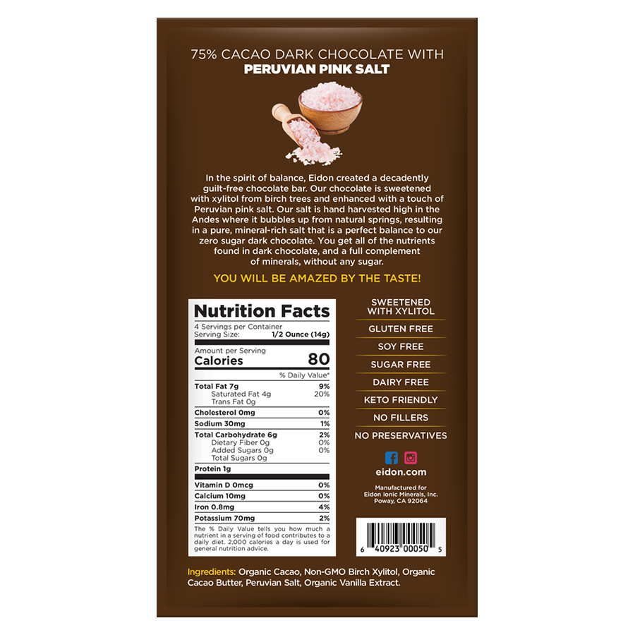 Peruvian Pink Salt Dark Chocolate Bar